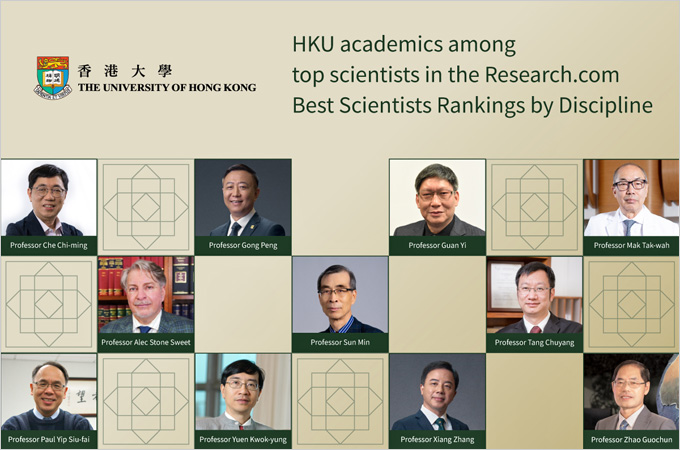HKU academics among the world's top scientists, with ten in the Top 100, in Research.com Best Scientists Rankings by Discipline